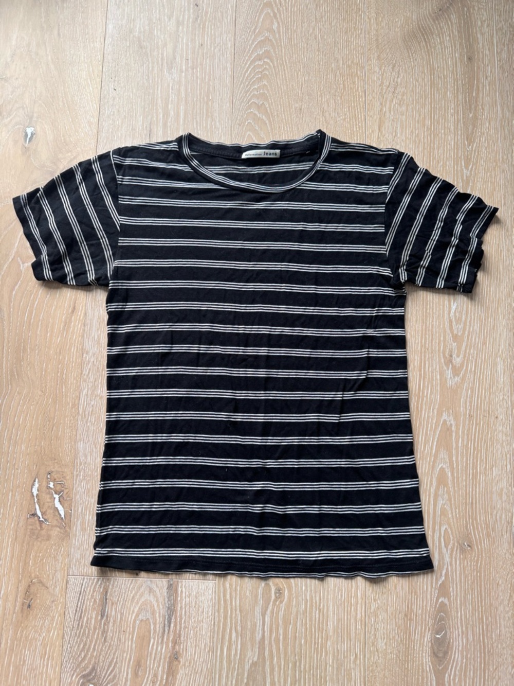 Reformation Jeans Black & White Striped Top T Shirt Tee
